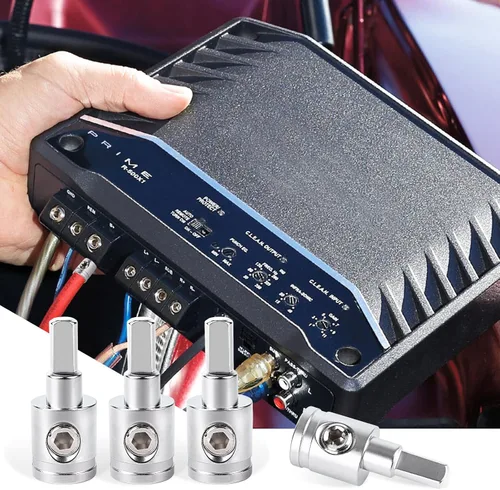 Vista 6 de 4PCS Reductor de Cable de Audio Estéreo para Automóvil de Servicio Pesado - Calibre 0 a Calibre 4 para Entrada de Amplificador, Conexión