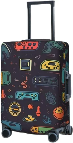 Travel Luggage Cover Elastic Luggage Covers Game Video Gaming Pattern Suitcase Cover Luggages Protector for Travel Anti-Scratch Suitcase Covers for