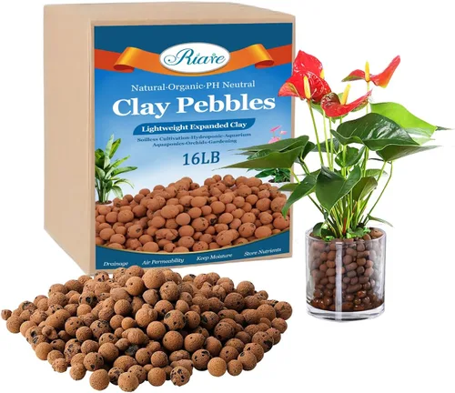 Vista 11 de Riare Guijarros de arcilla expandida orgánica de 2 libras, bolas de leca natural de 0.157 a 0.630 pulgadas, ligeras piedras de arcilla hidropónica