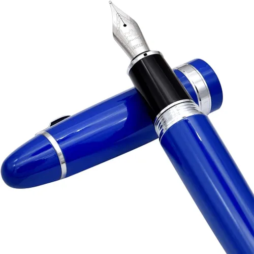 Vista 2 de Jinhao 159 - Pluma estilográfica pesada grande, 3 piezas en 3 colores (rojo, blanco, azul)