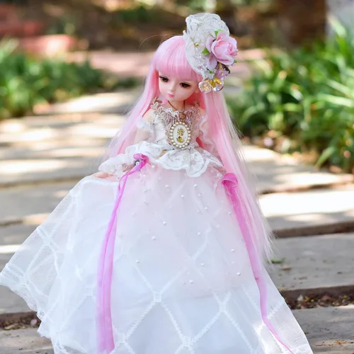 Vista 8 de Proudoll Muñeca BJD de 1/4 de 17.7 in - 18 pulgadas, muñeca articulada con bola SD de princesa, cuerpo de muñeca personalizado con conjunto de ropa