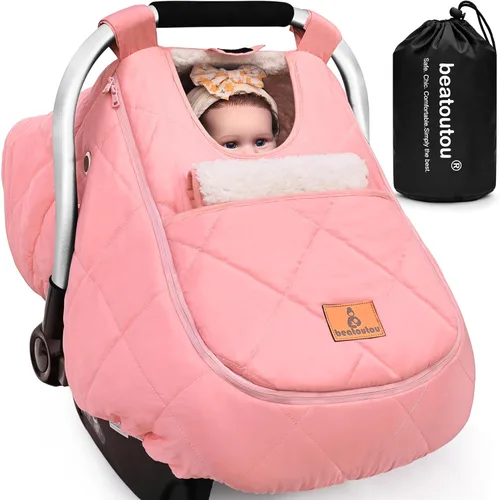 Vista 8 de beatoutou Funda de asiento de coche de invierno para bebé, Toldo impermeable de invierno para asiento de coche infantil beatoutou para niños
