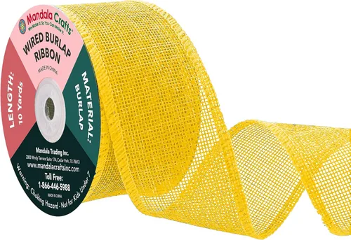 Vista 80 de Mandala Crafts Cinta de arpillera rosa con alambre de 1 pulgada de ancho para manualidades, rollo de 10 yardas de cinta rústica de arpillera