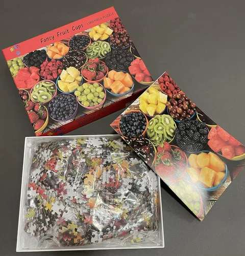 Vista 5 de Fancy Fruit Cups - Rompecabezas de 1000 piezas de frutas coloridas para adultos. Disfruta de este delicioso rompecabezas de frutas que te desafiará.