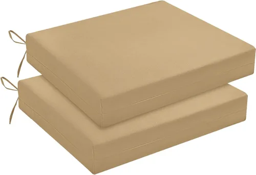 Vista 77 de downluxe - Juego de 2 cojines impermeables para sillas de exterior y muebles de patio, con correas, de espuma de alta densidad, para asiento al aire