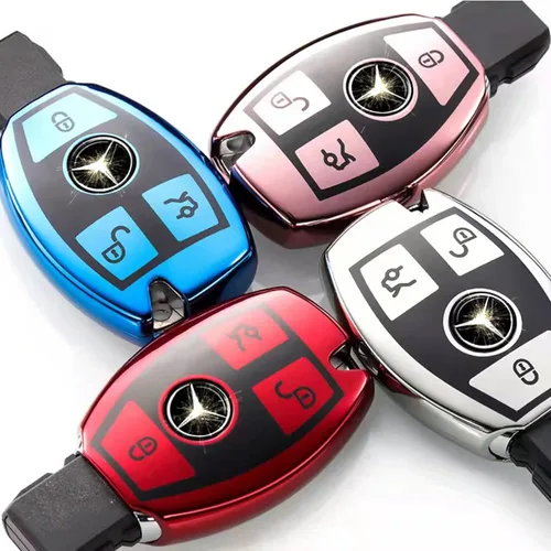 Vista 6 de Creativity Funda para llave de Mercedes Benz. Hermosa funda de TPU compatible con CLS CLK AMG ML C CL E S SL SLK G GLC GLE GLS M R Smart Remote Key