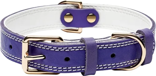 Vista 12 de Collar de perro de cuero genuino, collar de perro ancho resistente para perros pequeños, medianos, grandes y extra grandes