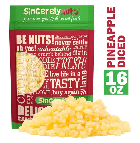 Vista 21 de Trozos de piña secos Sincerely Nuts, increíblemente deliciosos, frescura asombrosa, rebosantes de nutrientes saludables, certificación kosher