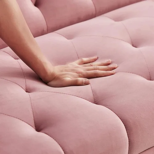 Vista 108 de Sofá cama moderno de terciopelo de 72 pulgadas, sofá cama plegable convertible con 3 respaldos ajustables, sofá biplaza reclinable copetudo