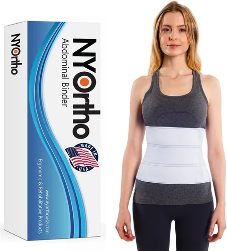 Vista 9 de NYOrtho Faja Abdominal de 6" 2 Paneles - Vendaje de Compresión Post-Cirugía para Hombres y Mujeres - Cinturón de Soporte Abdominal para Hernia