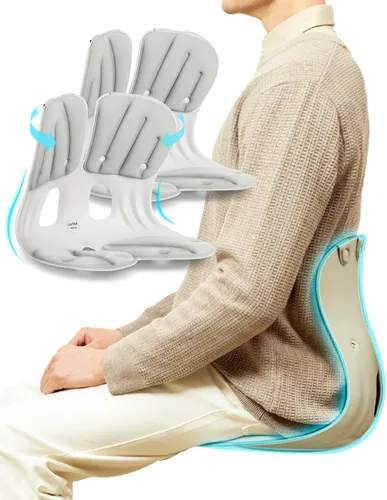 Curble GRAND (extra ancho y resistente) Paquete de 2 – Soporte ergonómico para respaldo de silla, soporte lumbar para corrección de postura, alivio
