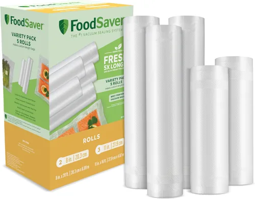 Vista 8 de FoodSaver paquete de 2 rollos de bolsas de 11 pulgadas expandibles con calor, 2 unidades, Transparente