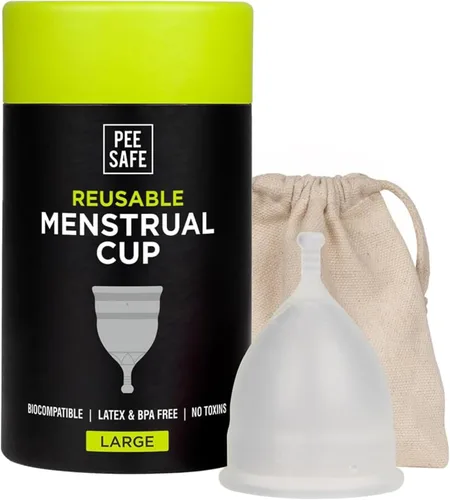 Vista 10 de Pee Safe Copa menstrual reutilizable para mujer (pequeña) Fabricado con silicona de grado médico Suave, flexible, libre de BPA y látex Hasta