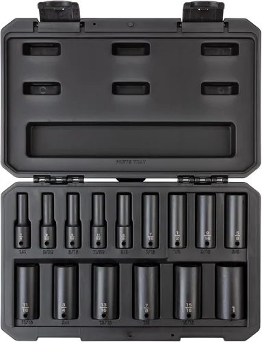 Vista 7 de TEKTON Juego de dados de impacto de 6 puntos profundos de 3/8 pulgadas, 19 piezas (0.236-0.945 in) - Estuche SID91303