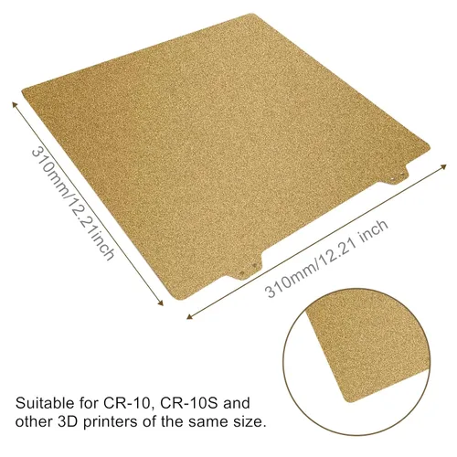 Vista 4 de Hoja PEI texturizada de doble cara, placa de impresión para impresoras 3D con superficie PEI esmerilada 310 x 310 mm para CR-10, CR-10S, Anet A8+