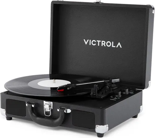 Vista 14 de Victrola Journey II (modelo 2025) - Reproductor de discos de maleta con Bluetooth - Altavoces estéreo integrados con graves mejorados, tocadiscos