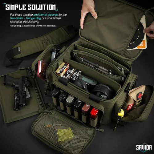 Vista 15 de Savior Equipment Funda táctica 600D para arma de fuego, funda suave con parche reflectante para bolsa de gama Specialist Series, cremalleras
