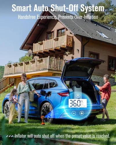 Vista 3 de Avid Power - Compresor de aire inflador de neumáticos, bomba de neumáticos de coche inalámbrica de 20 V con batería recargable de iones de litio