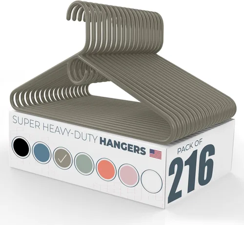Vista 126 de Neaties Paquete de 6 perchas para ropa súper resistentes, fabricadas en los Estados Unidos, capacidad de 10 libras, perchas de plástico grueso