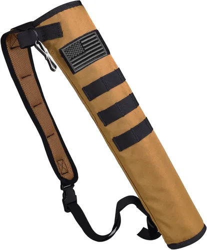 Vista 19 de KRATARC Carcaj de flechas de tiro con arco ligero para la espalda de doble uso plegable compacto con sistema Molle colgado para tiro al blanco