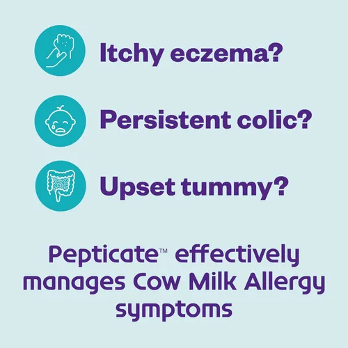 Vista 3 de Fórmula para bebés Pepticate, fórmula infantil hipoalergénica en polvo para alergia a la leche de vaca, con Omega 3 DHA, ARA, hierro y prebióticos