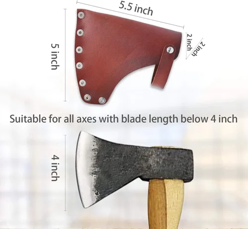 Vista 3 de MOCOST Funda de cuero para hacha, funda de hacha ajustable, funda protectora, accesorios de campamento, leñador, artículos esenciales de trabajo al