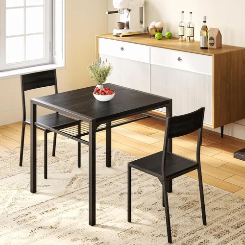 Vista 61 de Gizoon Juego de mesa de comedor para 2, mesa de cocina de 3 piezas con 2 sillas para espacios pequeños, apartamento, cocina, comedor, ahorro