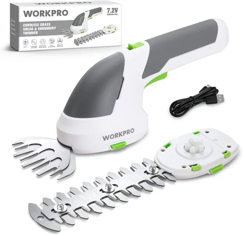 Vista 9 de WORKPRO - Cizalla manual 2 en 1 para césped, setos y arbustos, inalámbrica, de 7.2 V, cizalla eléctrica con batería de litio recargable, incluye Rosa