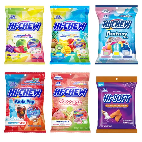 Vista 24 de HI-CHEW Mezcla de Bayas, Paquete de 6 Bolsas, 3.17 oz cada una - Mora, Cereza, Frambuesa, Dulce Suave y Masticable Único y Divertido - Imensamente