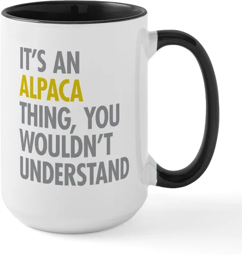 Vista 29 de CafePress Alpaca For Christmas Large Mug 15 oz (444 ml) Ceramic Coffee Mug