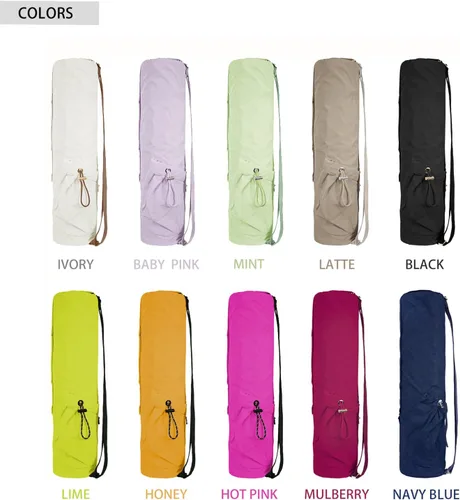 Vista 8 de Bolsa para esterilla de yoga Premium, impermeable, múltiples bolsillos, correa ajustable 2 tamaños para 14" o 12" de grosor Bolsa de yoga