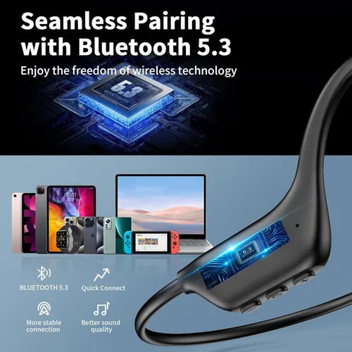 Vista 2 de Auriculares de conducción ósea – Auriculares de oído abierto, auriculares inalámbricos Bluetooth deportivos, IPX5 impermeables para correr