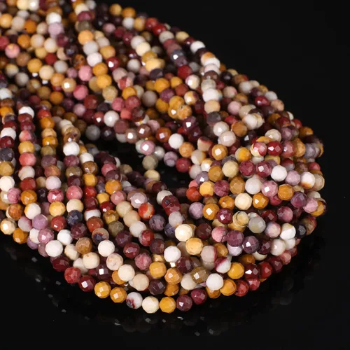 Vista 12 de 180 piezas 2mm Cuentas de piedras preciosas de turquesa africana natural facetada redonda suelta para hacer joyas