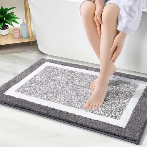 Vista 90 de OLANLY Alfombras de baño 24x16, tapetes de baño extra suaves y absorbentes de microfibra, antideslizantes, lavables a máquina, secan rápido