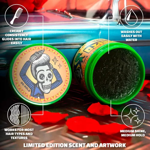 Vista 2 de Suavecito Pomade Spring Edition Original Hold For Men 4 oz, 1 paquete – Gel para el cabello sin escamas de brillo medio – Fácil de lavar – Se
