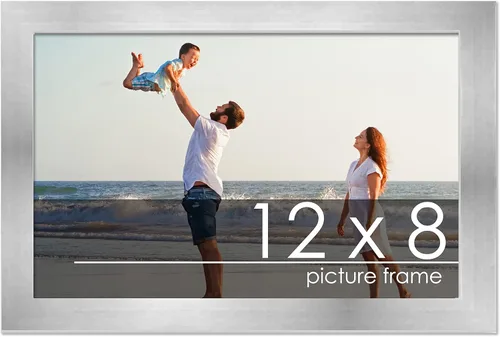 Vista 96 de Marco de madera de peltre plateado de 3 x 4 pulgadas, acrílico UV, respaldo de tablero de espuma y accesorios para colgar, marco de 3 x 4 pulgadas