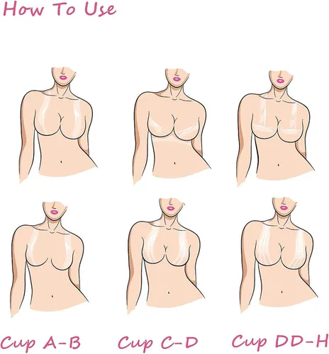 Vista 5 de EMOET Cinta transparente para pechos y 10 piezas de lindo juego de cubierta para pezones de oso de dibujos animados, cinta atlética