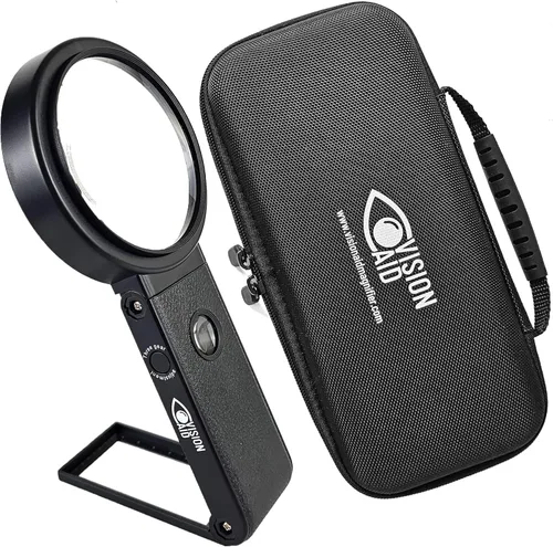 Vista 8 de Vision Aid lupa de 30x manos libres con 36 luces LED ultra brillantes y estuche - Lupa de 40x con soporte para leer, joyas, monedas, relojes