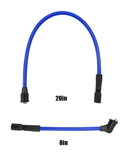 Vista 3 de TIKSCIENCE Cable de Bujía de 10mm para Harley Davidson Sportster 883 1200 XL 1986-2003, 2104-0143 - Azul Silicona