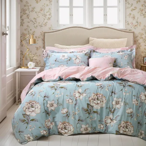 Vista 13 de FADFAY Juego de funda de edredón con estampado floral de roseta, juego de ropa de cama de encaje con volantes para niñas, 3 piezas, tamaño individual