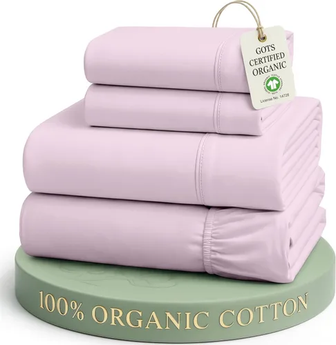 Vista 18 de LANE LINEN - Juego de 2 sábanas de fibras largas 100 % algodón orgánico, percal de fibras largas, ultrasuave y transpirable, para colchones de hasta