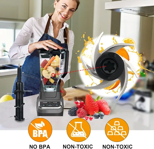 Vista 5 de Blender 6 cuchillas de repuesto para jarra Ninja de 72 onzas, compatible con Ninja 1100W 1200W 1500W, BL500 BL610 BL642 BL660 BL681A BL682 BL700
