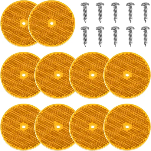 Vista 15 de smseace Paquete de 16 reflectores de seguridad rojos/blancos autoadhesivos para remolque, reflector de automóvil, reflectores para entrada