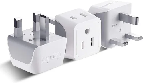 Vista 11 de Ceptics Adaptador de viaje universal, adaptador de corriente internacional de 45 W con PD y QC 3.0 Dual USB-C, adaptador de viaje de 3 USB en todo