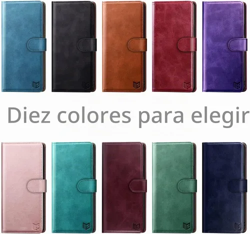 Vista 3 de SUANPOT Funda tipo cartera para Samsung Galaxy A13 5G con bloqueo RFID, tarjetero de crédito, funda protectora de piel sintética con tapa para Negro
