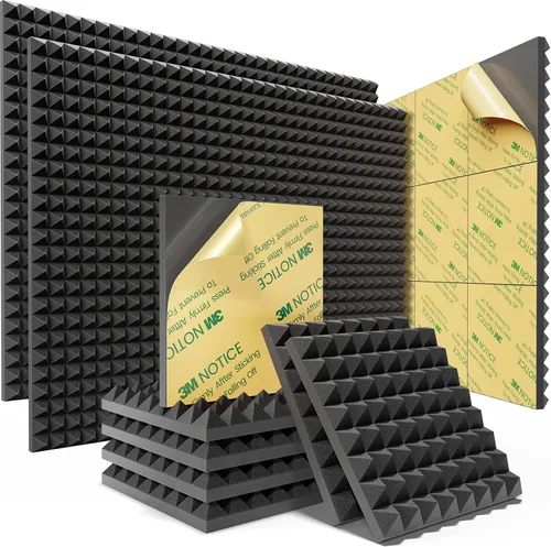 Vista 14 de Sonicism Acoustic Panels Self-Adhesive Pyramid 12 Pack,0.9" X 12" X 12" Sound Proof Foam Panels for walls High Density,Acoustic Wall Panels Fast