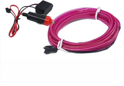 Vista 9 de Luces de alambre EL para coche, tira de luces LED de neón, luces de interior y exterior para coche, cable frío 12V para decoración interior de coche
