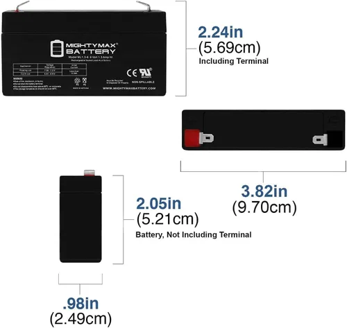 Vista 2 de Mighty Max Battery Batería de repuesto 6V 1.3AH SLA compatible con Power Sonic GC612-20 Pack