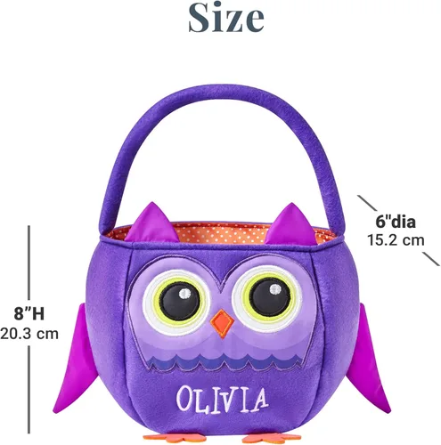 Vista 7 de Let's Make Memories Bolsa personalizada de Halloween para dulce o truco, diseño reflectante, búho