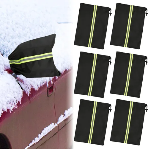 Vista 10 de 2 fundas de espejo lateral, protección impermeable para espejo lateral de automóvil, para nieve, hielo, excrementos de pájaros, ajuste universal